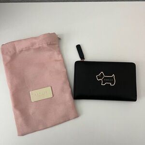 RADLEY LONDON Heritage Medium Bifold Black Wallet with Pink Dust Bag